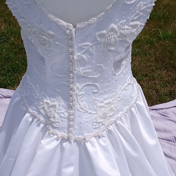 Custom Dressmaker-Made Satin Wedding Dress. - Picture 6 of 10